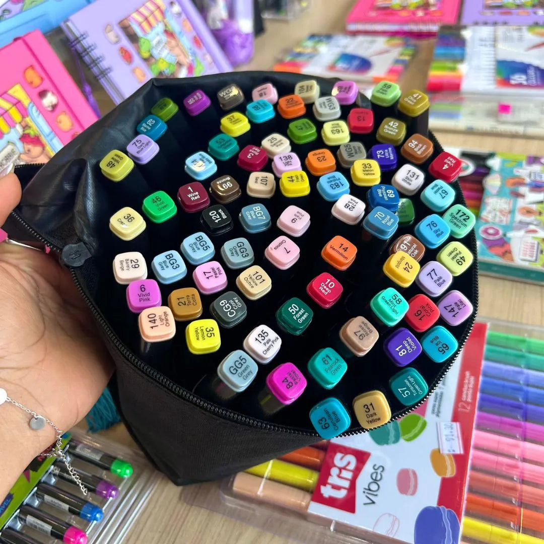 Conjunto de Canetinhas Touch Ponta Dupla Profissional Para Colorir Desenhos 36 Cores
