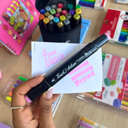 Conjunto de Canetinhas Touch Ponta Dupla Profissional Para Colorir Desenhos 36 Cores