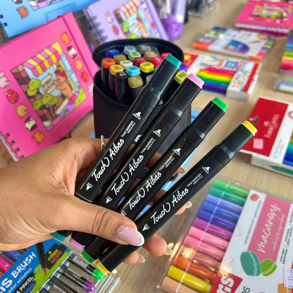 Conjunto de Canetinhas Touch Ponta Dupla Profissional Para Colorir Desenhos 36 Cores